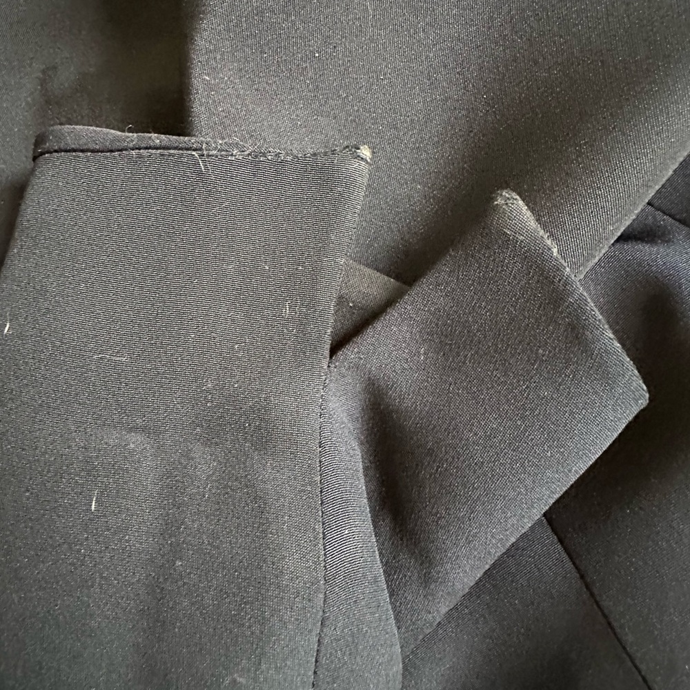 Akris Navy Silk Jacket with Hand Beaded Crystals Size 10 - Picture 14 of 16